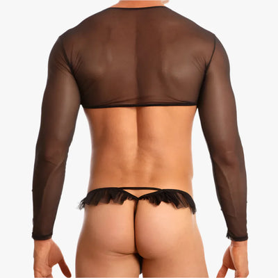 Crossdresser Crop Top Thong Set