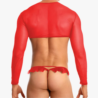 Crossdresser Crop Top Thong Set