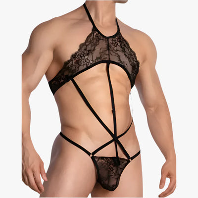 Crossdresser Strappy Lace Bodysuit