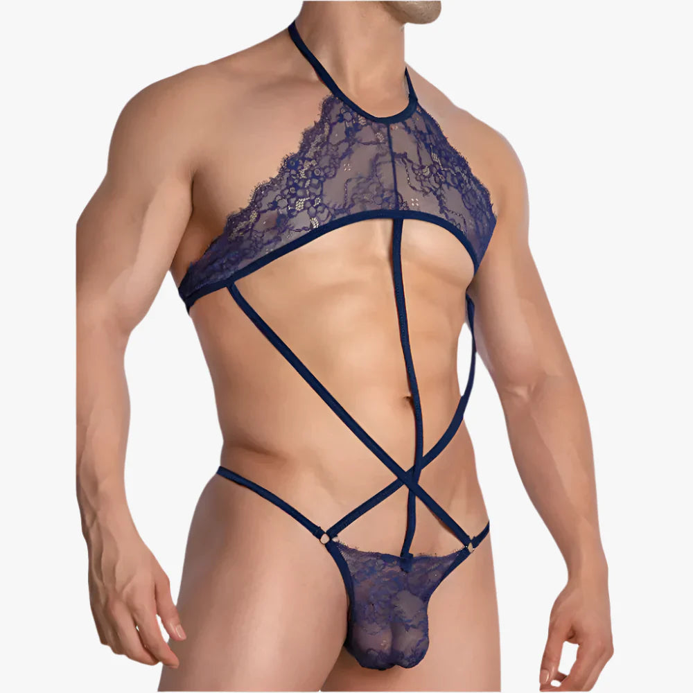 Crossdresser Strappy Lace Bodysuit